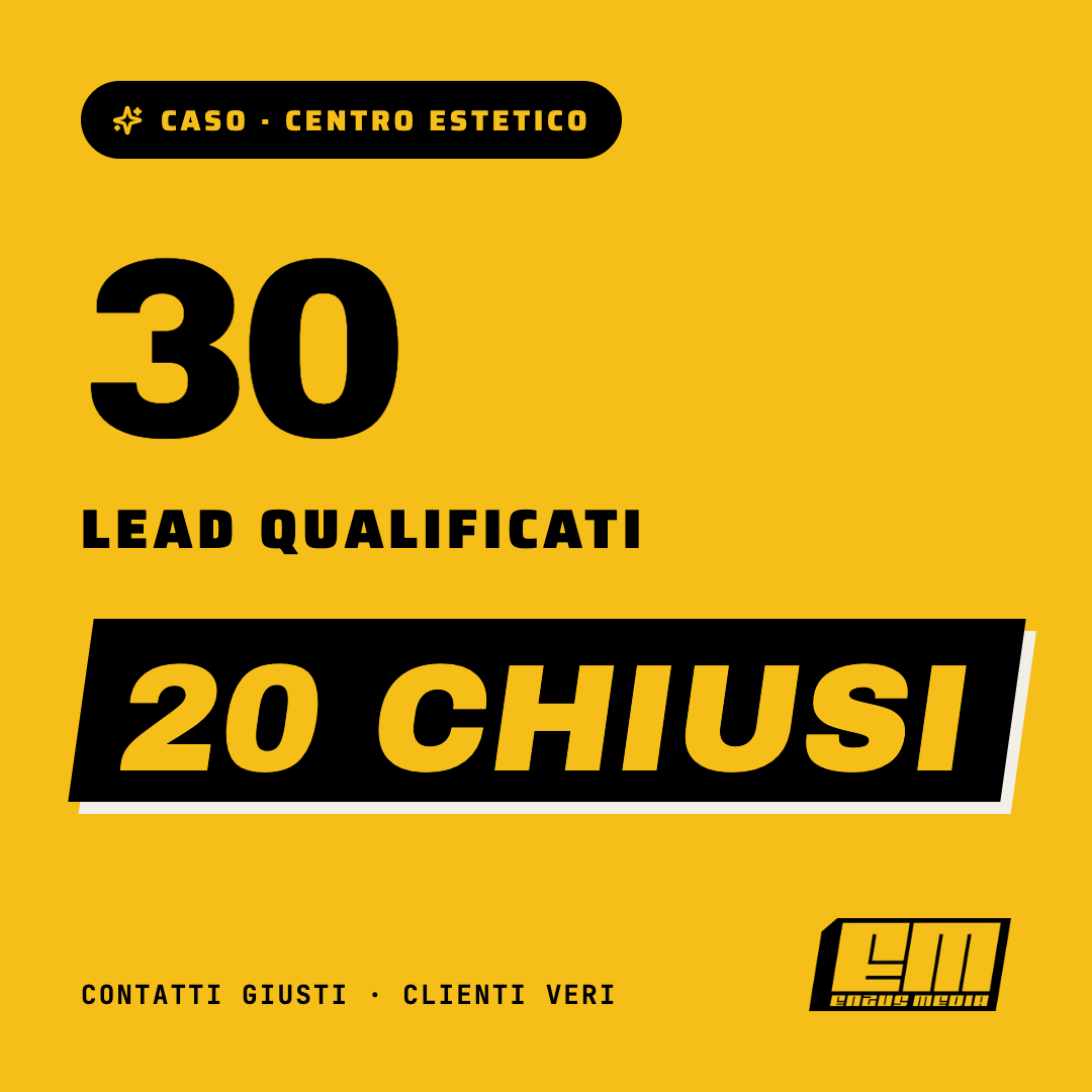 Centro estetico: 30 lead qualificati, 20 chiusi