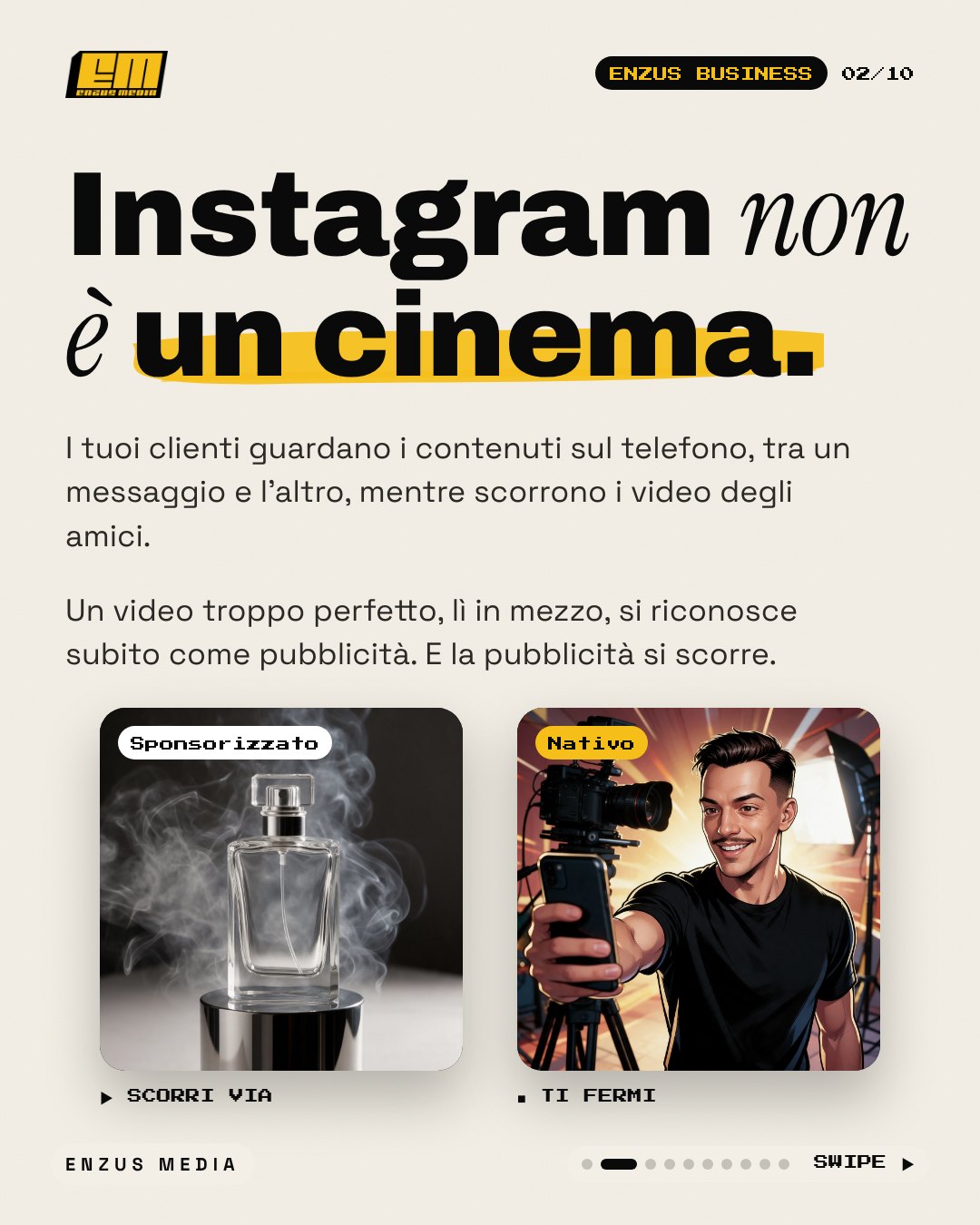 Video con lo smartphone per aziende spiegato in una slide
